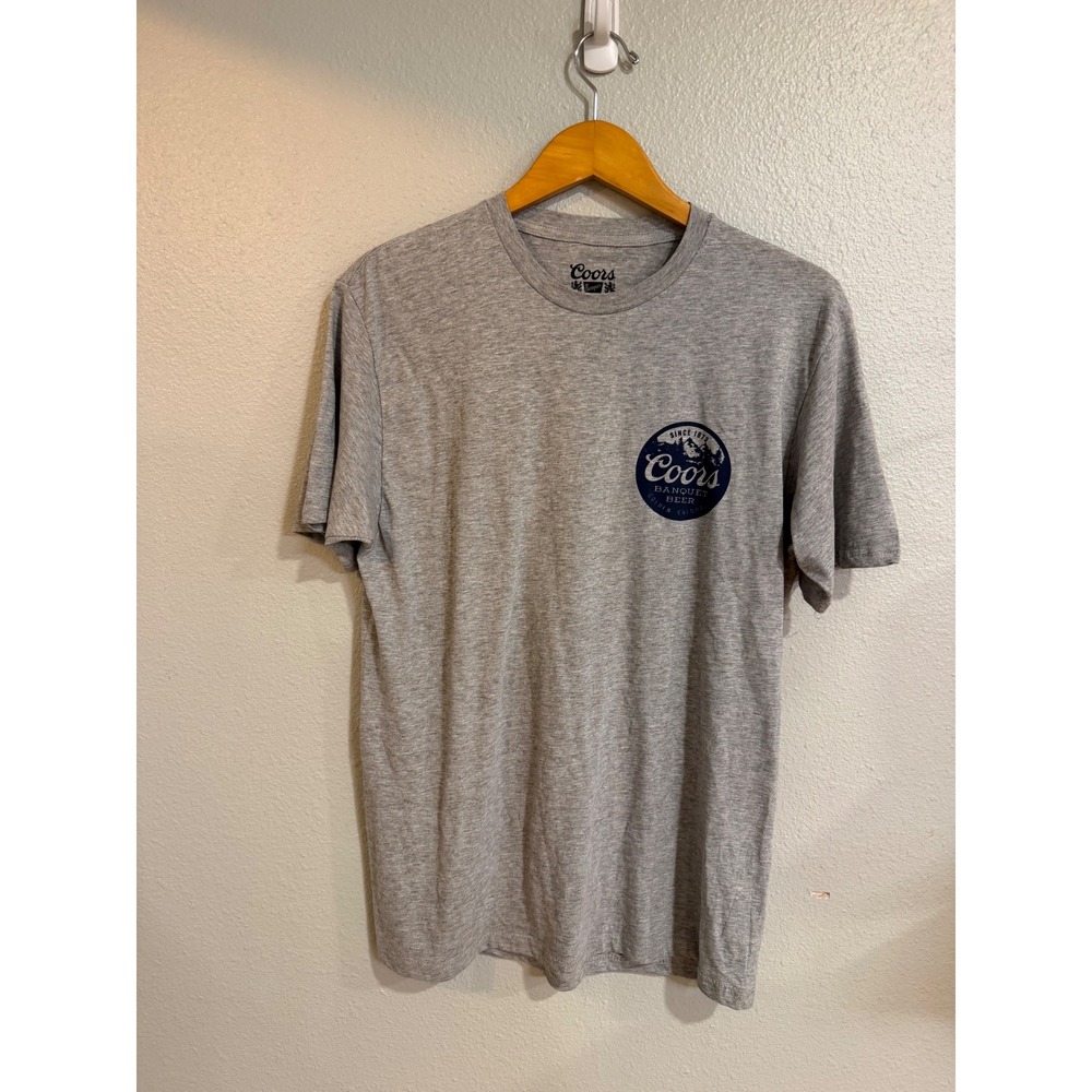 Coors Banquet Beer T-Shirt Mens Medium Heather Gray Mountain Graphic Tee